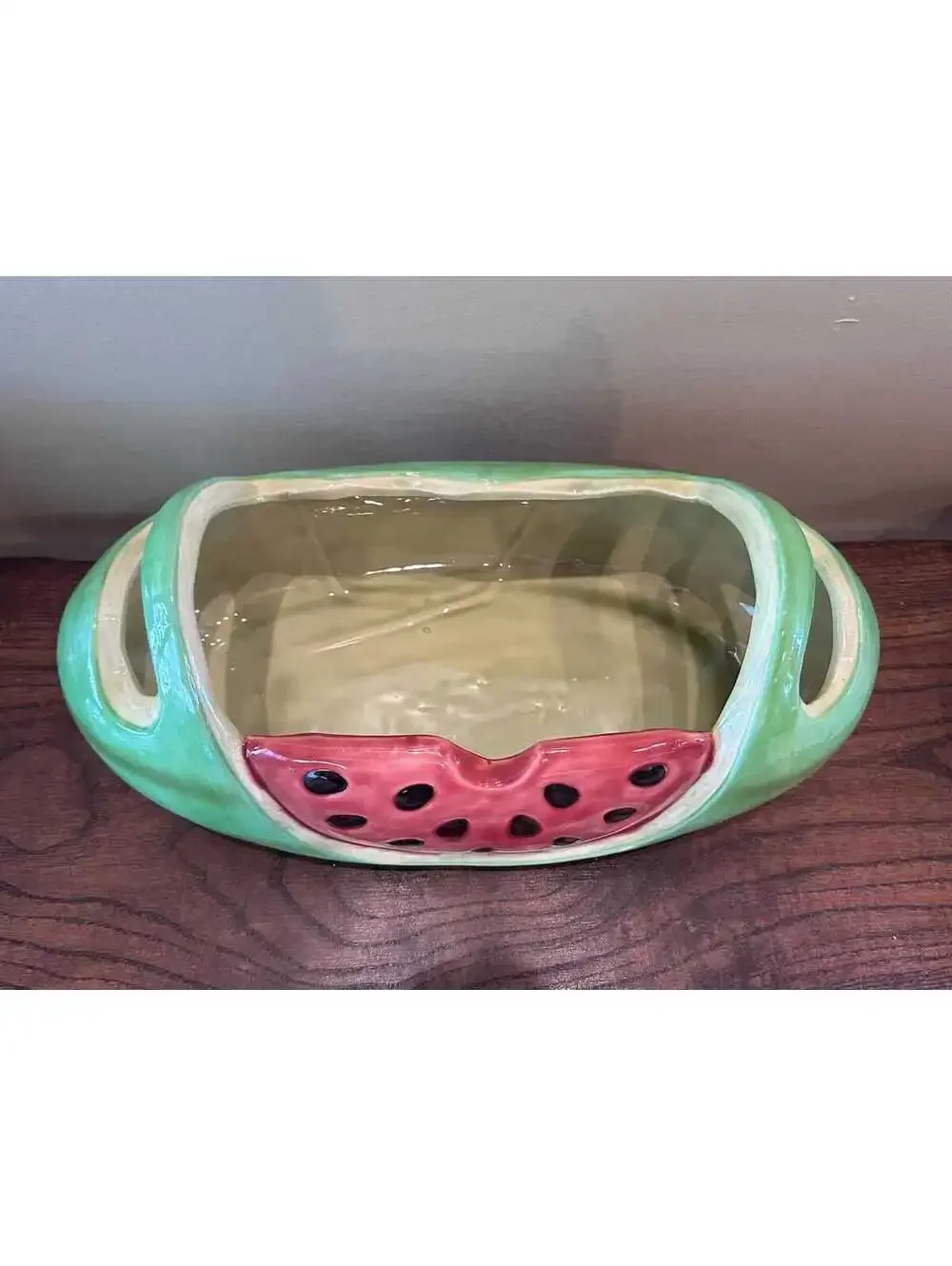 Ceramic Watermelon-Shaped Bowl with Handles